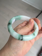 Load image into Gallery viewer, 56.7mm certified 100% natural type A sunny green/white jadeite jade bangle BK71-5217
