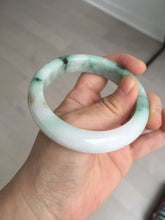 Load image into Gallery viewer, 56.7mm certified 100% natural type A sunny green/white jadeite jade bangle BK71-5217
