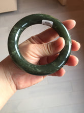 Load image into Gallery viewer, 59mm certified 100% Natural dark green/gray/black chubby round cut nephrite Hetian Jade bangle HF86-0209
