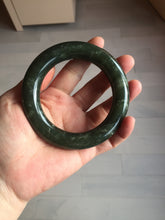 Load image into Gallery viewer, 59mm certified 100% Natural dark green/gray/black chubby round cut nephrite Hetian Jade bangle HF86-0209
