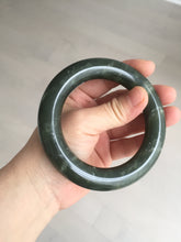 Load image into Gallery viewer, 59mm certified 100% Natural dark green/gray/black chubby round cut nephrite Hetian Jade bangle HF86-0209
