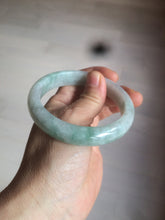 Load image into Gallery viewer, 57.5mm certified 100% natural type A light green/white jadeite jade bangle Q122-0037
