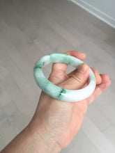 Load image into Gallery viewer, 58.7mm 100% natural certified sunny green/white(白底青) jadeite jade bangle BK82-5231
