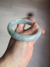 Load image into Gallery viewer, 57.5mm certified 100% natural type A light green/white jadeite jade bangle Q122-0037
