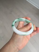 Load image into Gallery viewer, 58.7mm 100% natural certified sunny green/white(白底青) jadeite jade bangle BK82-5231
