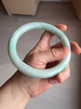 Load image into Gallery viewer, 75.7mm certified Type A 100% Natural sunny green/light green round cut plus size Jadeite Jade bangle AY100-9626
