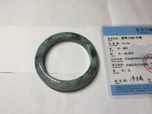 Load image into Gallery viewer, 52.5mm certified Type A 100% Natural dark green/black Jadeite Jade bangle PD135-6275
