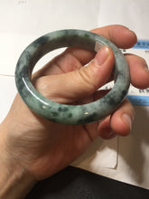 Load image into Gallery viewer, 52.5mm certified Type A 100% Natural dark green/black Jadeite Jade bangle PD135-6275
