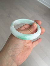 Load image into Gallery viewer, 53mm 100% natural certified sunny green/white(白底青) jadeite jade bangle BK81-5255
