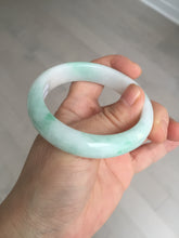 Load image into Gallery viewer, 53mm 100% natural certified sunny green/white(白底青) jadeite jade bangle BK81-5255
