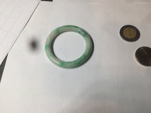 Load image into Gallery viewer, 35-38mm Type A 100% Natural sunny green/white Jadeite Jade kids bangle /scarf button group BF100
