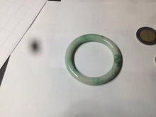 Load image into Gallery viewer, 35-38mm Type A 100% Natural sunny green/white Jadeite Jade kids bangle /scarf button group BF100
