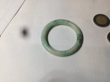 Load image into Gallery viewer, 35-38mm Type A 100% Natural sunny green/white Jadeite Jade kids bangle /scarf button group BF100
