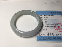 Load image into Gallery viewer, 56mm Certified Type A 100% Natural icy watery light green purple jadeite Jade bangle BK124-3398
