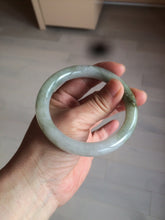 Load image into Gallery viewer, 56mm certified 100% natural type A light green/white chubby round cut jadeite jade bangle AK66-3498
