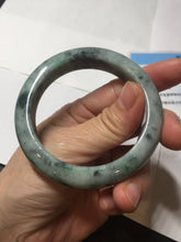 Load image into Gallery viewer, 52.5mm certified Type A 100% Natural dark green/black Jadeite Jade bangle PD135-6275
