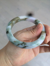 Load image into Gallery viewer, 59mm Certified Type A 100% Natural green/purple/brown pink camouflage color Jadeite Jade bangle BG69-5292
