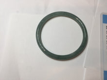Load image into Gallery viewer, 55.5mm Certified Type A 100% Natural icy watery deep sea dark green/blue/gray/black Guatemala slim round cut Jadeite bangle PB144-8149
