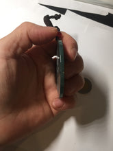 Load image into Gallery viewer, 48.7mm 100% Natural dark green/black/gray Guatemala jadeite intaglio dragon Pendant/handhold worry stone PD193
