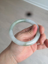 Load image into Gallery viewer, 56mm certified 100% natural type A light green/white chubby round cut jadeite jade bangle AK66-3498
