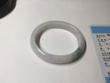 Load image into Gallery viewer, 52mm certified type A 100% Natural green/white oval jadeite jade bangle BK125-0256
