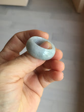 Load image into Gallery viewer, Size 10 1/2 100% natural type A light green white purple broad jadeite jade band ring thumb ring PA176
