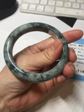 Load image into Gallery viewer, 55.8mm Certified Type A 100% Natural dark green gray black Jadeite bangle PD136-6286
