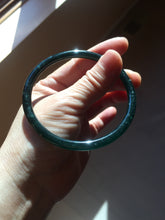 Load image into Gallery viewer, 61.5mm Certified Type A 100% Natural dark green/blue/gray Guatemala slim round cut Jadeite bangle PD22-4457
