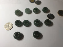 Load image into Gallery viewer, 20(16)x12.9(12.4)mm Type A 100% Natural dark green/gray/black(老油青) donut shape Jadeite Jade LuluTong (Every road is smooth) bead pendant PD195
