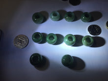 Load image into Gallery viewer, 20(16)x12.9(12.4)mm Type A 100% Natural dark green/gray/black(老油青) donut shape Jadeite Jade LuluTong (Every road is smooth) bead pendant PD195
