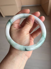 Load image into Gallery viewer, 75mm certified Type A 100% Natural light green purple red with green floating flowers plus size Jadeite Jade bangle AY97-9628
