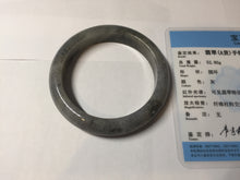 Load image into Gallery viewer, 卖了 55mm certified Type A 100% Natural icy watery yellow black(WuJi) black sesame paste Jadeite Jade bangle AJ79-1293
