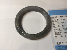 Load image into Gallery viewer, 卖了 55mm certified Type A 100% Natural icy watery yellow black(WuJi) black sesame paste Jadeite Jade bangle AJ79-1293
