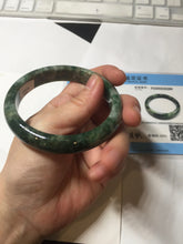 Load image into Gallery viewer, 58.3mm Certified Type A 100% Natural dark green gray black Jadeite bangle PD137-6280
