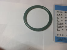 Load image into Gallery viewer, 53mm Certified Type A 100% Natural icy watery deep sea dark green/blue/gray/black Guatemala slim round cut Jadeite bangle PB146-8141
