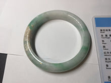 Load image into Gallery viewer, 57mm certified 100% natural type A sunny green/white jadeite jade bangle BN100-7706
