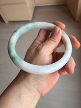 Load image into Gallery viewer, 75mm certified Type A 100% Natural light green purple red with green floating flowers plus size Jadeite Jade bangle AY97-9628
