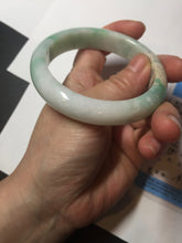 Load image into Gallery viewer, 57mm certified 100% natural type A sunny green/white jadeite jade bangle BN100-7706
