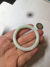 Load image into Gallery viewer, 35-38mm Type A 100% Natural sunny green/white Jadeite Jade kids bangle /scarf button group BF100
