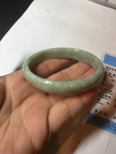 Load image into Gallery viewer, 52mm certified Type A 100% Natural light green oval Jadeite Jade bangle BM94-4461
