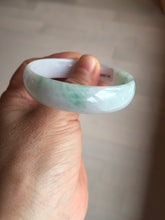 Load image into Gallery viewer, 53mm certified Type A 100% Natural sunny green light purple thin Jadeite Jade bangle AY95-1342
