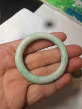 Load image into Gallery viewer, 35-38mm Type A 100% Natural sunny green/white Jadeite Jade kids bangle /scarf button group BF100
