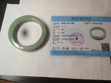 Load image into Gallery viewer, 55.7mm certified type A 100% Natural light green/gray square style Jadeite Jade bangle AX100-1500
