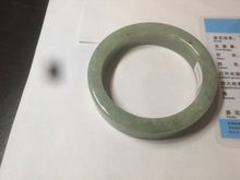 Load image into Gallery viewer, 55.7mm certified type A 100% Natural light green/gray square style Jadeite Jade bangle AX100-1500
