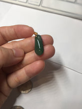 Load image into Gallery viewer, 100% Natural type A icy watery dark green/black/gary Jadeite Jade belssed melon pendant PC124-4
