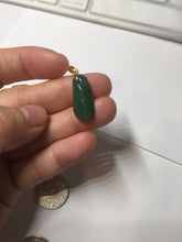 Load image into Gallery viewer, 100% Natural type A icy watery dark green/black/gary Jadeite Jade belssed melon pendant PC124-4
