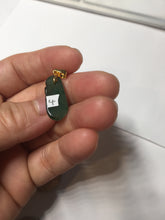 Load image into Gallery viewer, 100% Natural type A icy watery dark green/black/gary Jadeite Jade belssed melon pendant PC124-4
