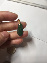 Load image into Gallery viewer, 100% Natural type A icy watery dark green/black/gary Jadeite Jade belssed melon pendant PC124-4
