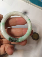 Load image into Gallery viewer, 35-38mm Type A 100% Natural sunny green/white Jadeite Jade kids bangle /scarf button group BF100
