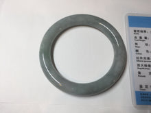 Load image into Gallery viewer, 57mm certified 100% natural type A light green white blue round cut jadeite jade bangle BQ26-3788
